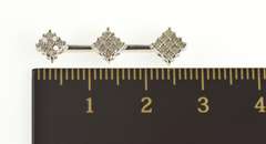 10K White Gold Diamond Tiered Square Cluster Bar Journey Pendant