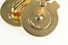 14K Yellow Gold Diamond Retro Pattern Textured Wreath Clip Earrings