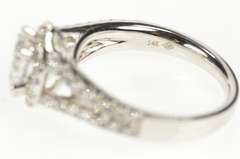 14K White Gold 1.50 Ctw Marquise Diamond Halo Engagement Ring