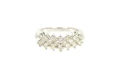 14K White Gold 1.20 Ctw Diamond Encrusted Statement Band Ring