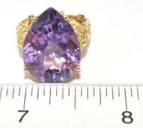 Awe-Inspiring Amethyst Ring in 14KT Yellow Gold