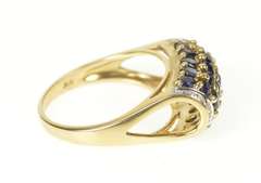14K Yellow Gold Rounded Sapphire Encrusted Diamond Accent Ring