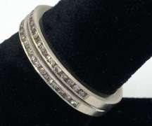 Diamond Double Half-Band Ring in Platinum