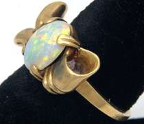 Unique Retro Bow Opal Ring