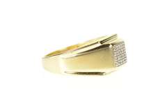 10K Yellow Gold Men's Squared Diamond Classic Wedding Ring