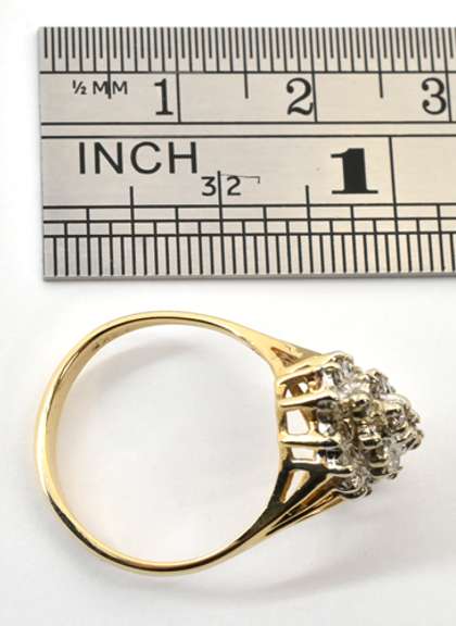 Sparkling 14k Diamond Cluster Ring