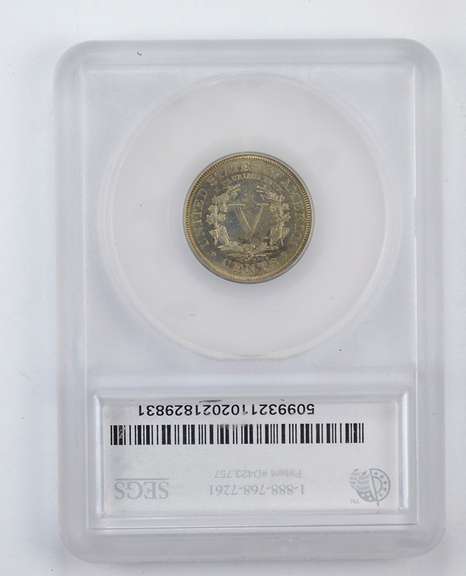 MS65 1884 Liberty V Nickel - Graded by SEGS