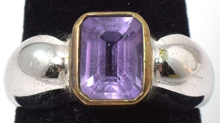 Vintage Sterling Silver Amethyst Ring