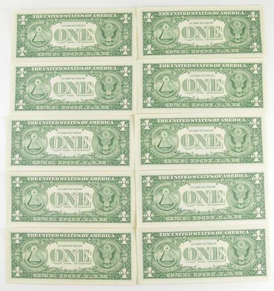 Lot (13) 1969 $1 Federal Reserve Notes - Courtesy Signed