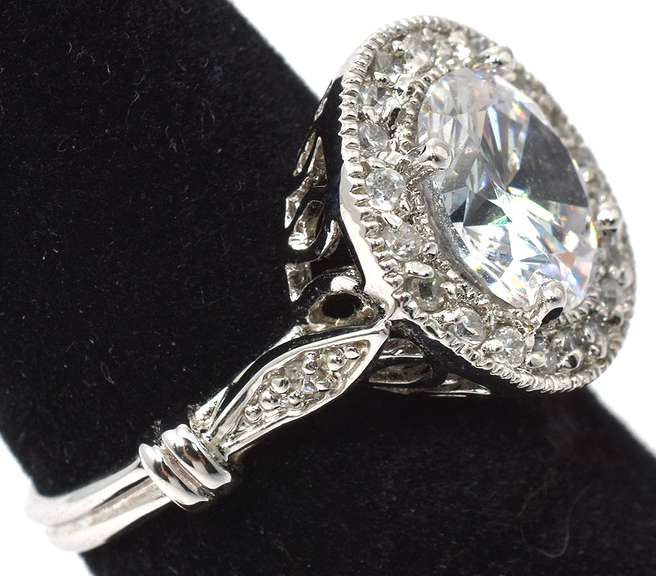 Sterling Silver CZ Cocktail Ring