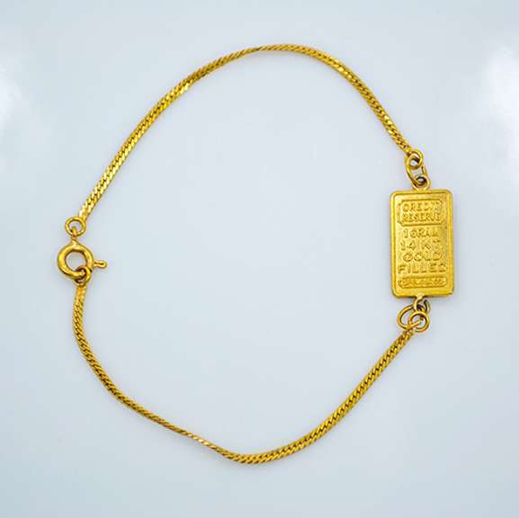 14KT Gold Filled Credit Reserve Plate Chain Bracelet