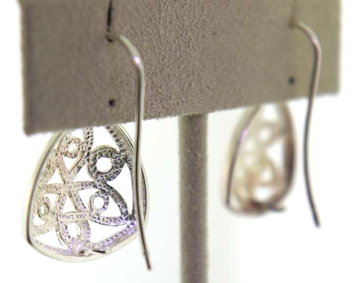 Sterling Silver Heart Drop Earrings