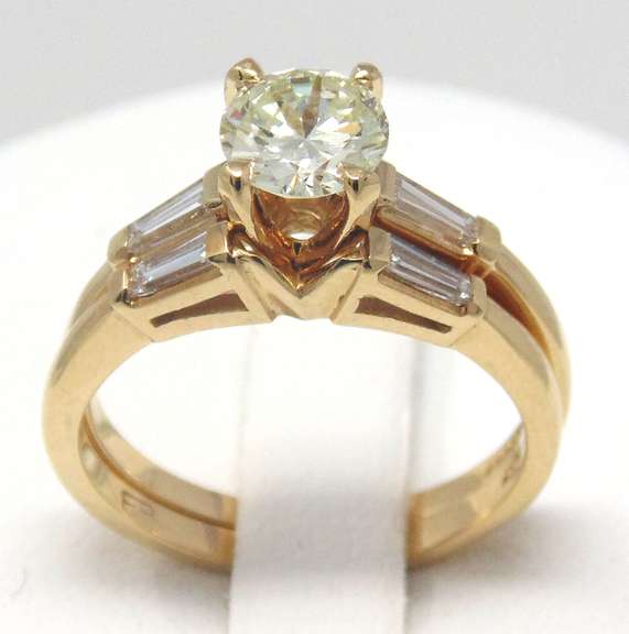 Majestic RBC Bridal Set w Side Baguette Diamond