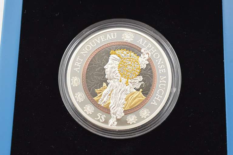 2016 Samoa $5 - Art Nouveau - 2 Oz Silver Prooflike Coin - Box & COA