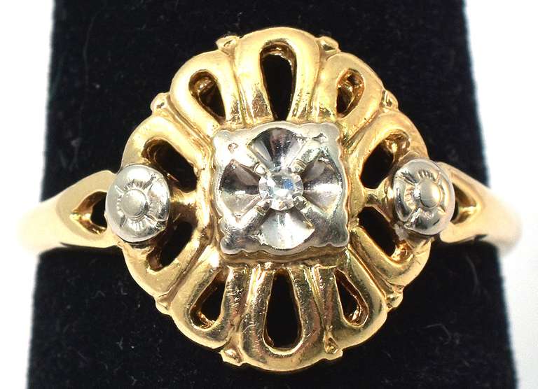 Vintage Diamond Accent Ring in 14KT Yellow Gold