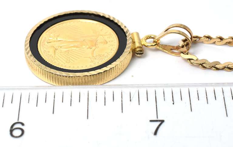 Stunning 1/10oz Eagle Necklace in 14KT Yellow Gold