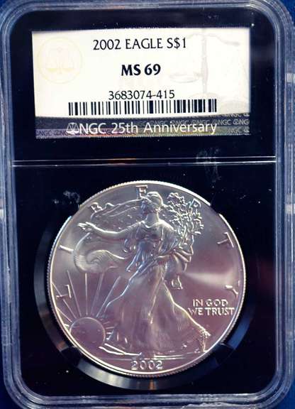 2002 NGC MS 69 Silver Eagle