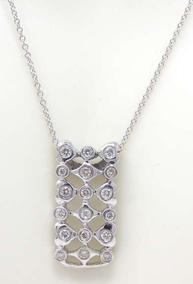 Brilliant 18kt WG Bezel Set Diamond Necklace