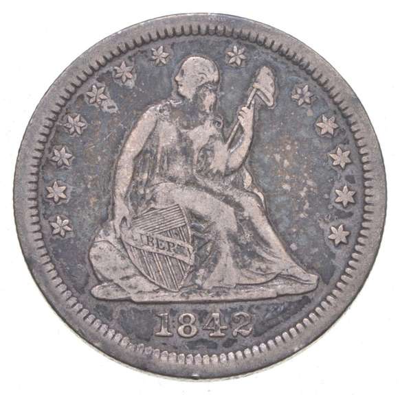 1842-O Seated Liberty Quarter