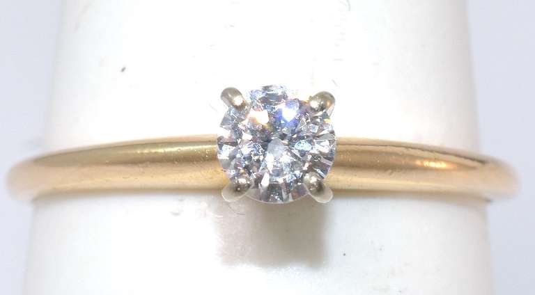 Sweet 0.22CT Diamond Solitaire Ring in 14KT Yellow Gold