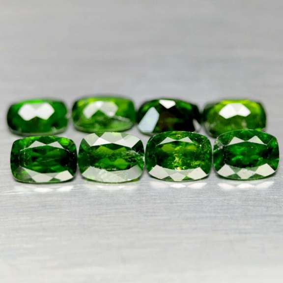 Rich forest green 10.20ct Chrome Diopside set