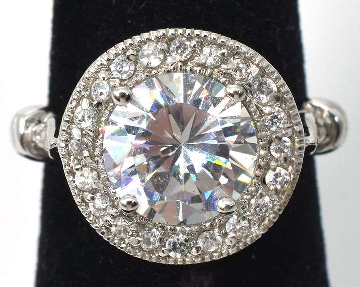 Sterling Silver CZ Cocktail Ring
