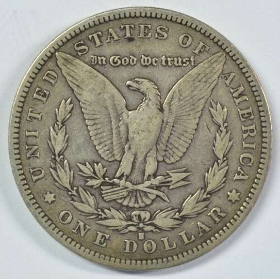 Sharp scarce 1892-S Morgan Silver Dollar. Key date