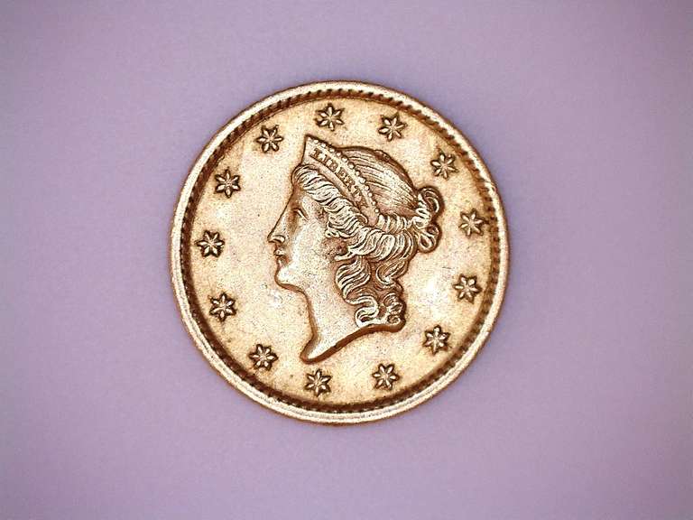 1854 Type 1 Near Unc US Gold $ 1 Dollar