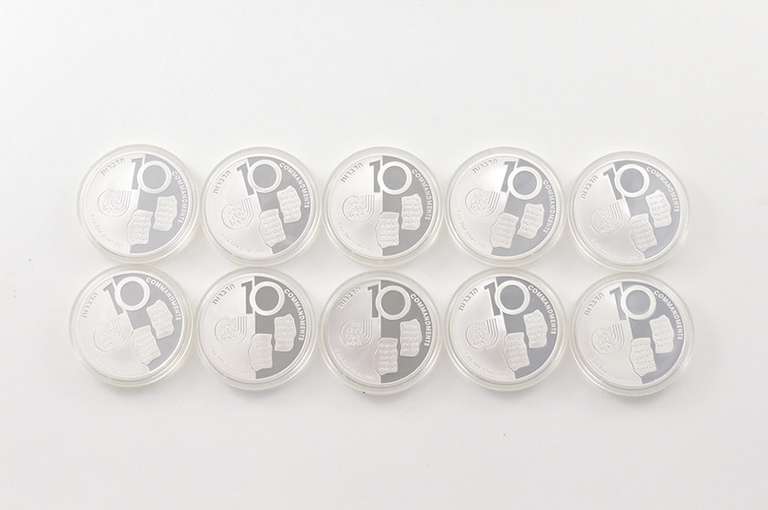 10 Commandments Medal Series 1 Oz .999 Fine Silver Round 10 Coin Set