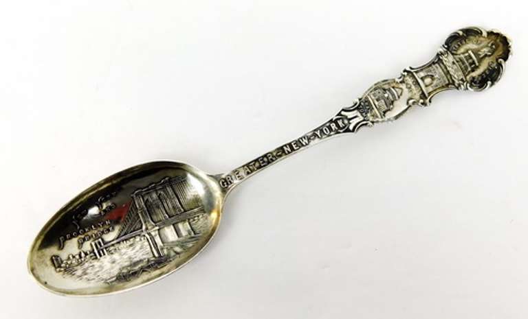 Antique Sterling Silver New York Souvenir Spoon