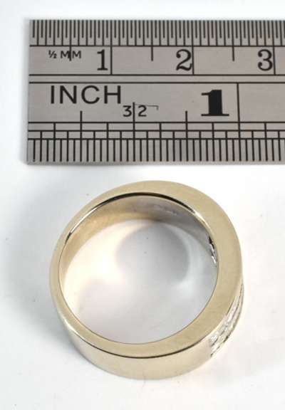 Flashy White Gold Moissonite Wide Band