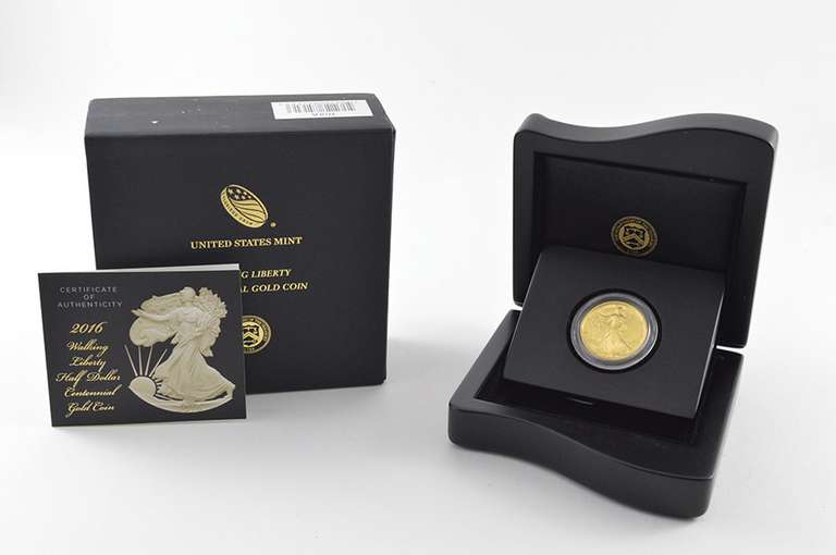 2016-W Walking Liberty Half Dollar Centennial .999 Fine Gold Coin Box