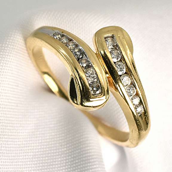 Channel Set Diamond Bypass Ring