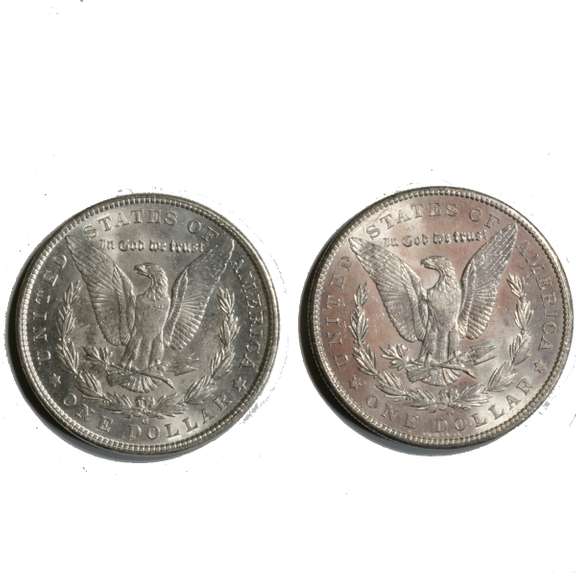 2 Frosty White BU 1902 O Morgan Dollars From A Roll