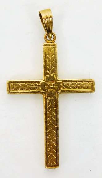 Vintage 10K Gold Cross Pendant