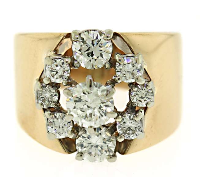 Gorgeous 1.50ctw Retro Cluster Diamond Ring