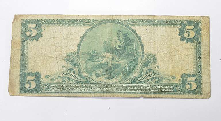 1902 $5.00 New York, NY. United States National Currency Large Note