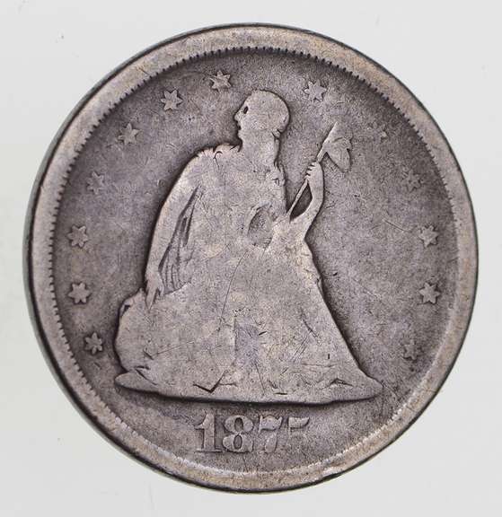 1875-S Seated Liberty Silver Twenty-Cent Piece - Circulated