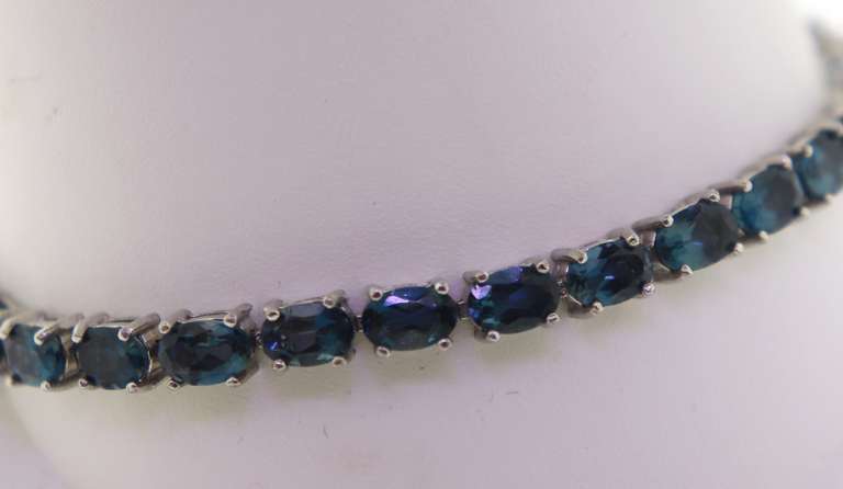 Sterling Silver London Blue Topaz Tennis Bracelet