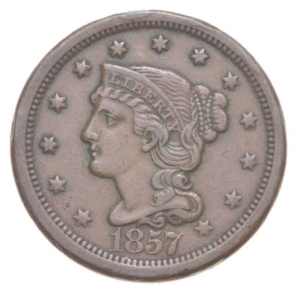 1857 Braided Hair Large Cent