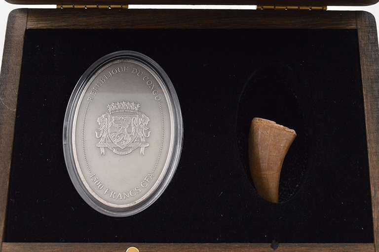 2014 Republic Of Congo 1500 Franc - 2 Oz Silver Coin & Talon Set - Box