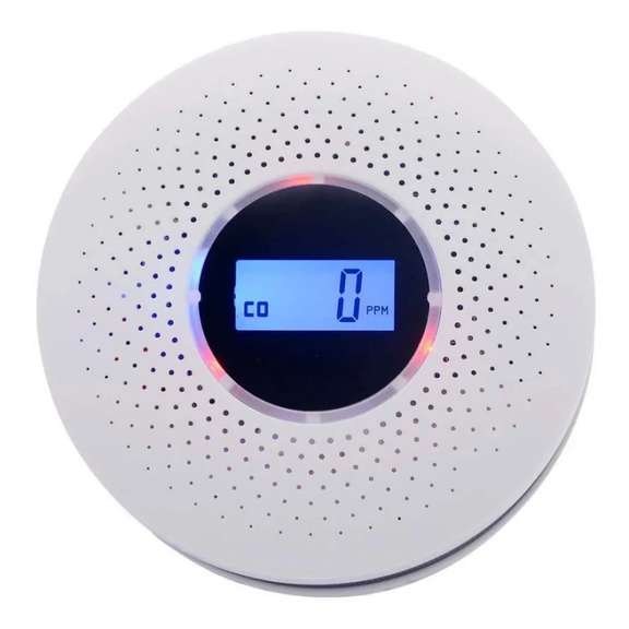 LCD CO Smoke Detector Live Human Voice Alarm