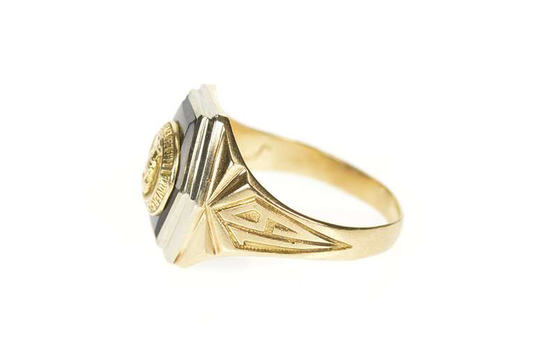 10K Yellow Gold 1942 Grover Cleveland High School Class Ring