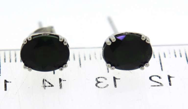 Sterling Silver Emerald Stud Earrings