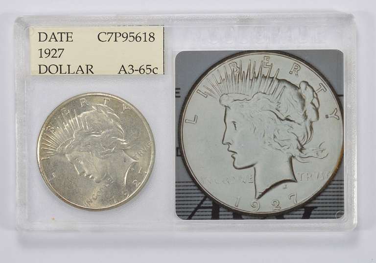 A3-65c 1927 Peace Silver Dollar - Accugrade Graded