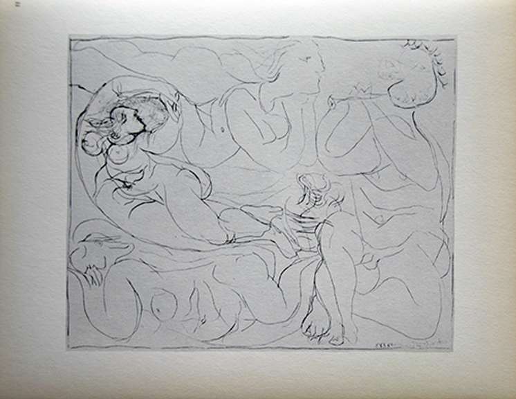 PABLO PICASSO, THREE NUDES AND A SATYR