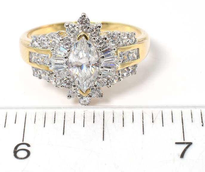 Dazzling CZ Ring in Yellow Gold