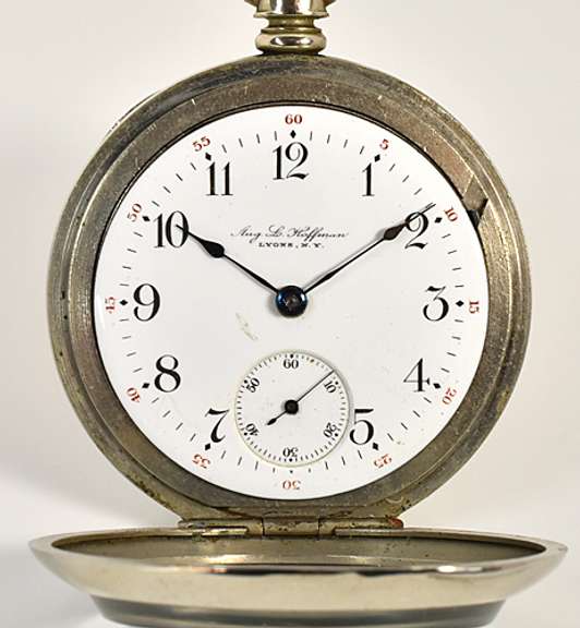 Rare Aug. L. Hoffman Pocket Watch in Silverine