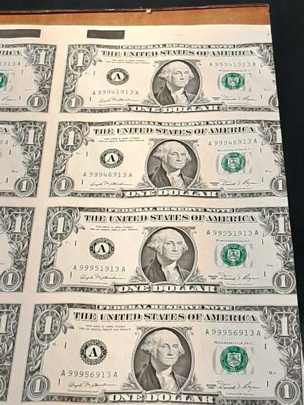 Uncut Sheet of 32 1981 $1FRN Notes