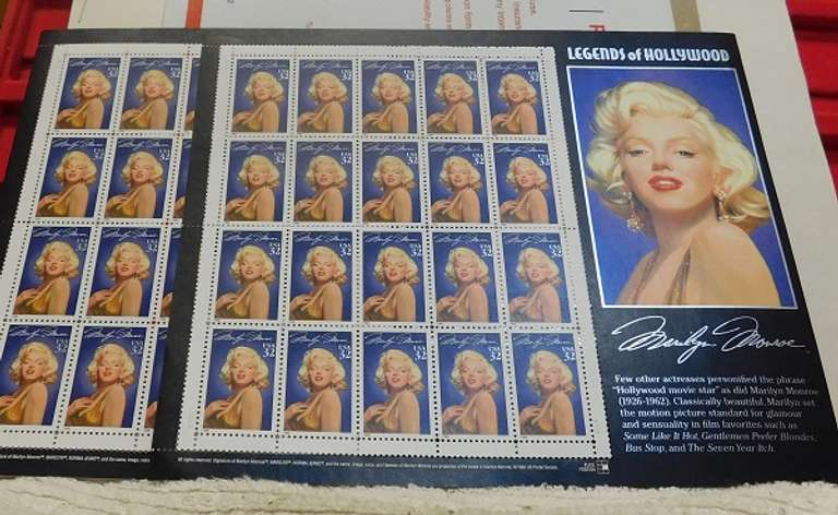 Stamps: Marilyn Monroe $12.80 face